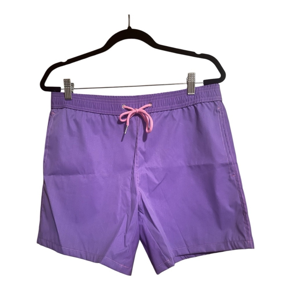 Purple‎ Women's swim Shorts with Pink Drawstring - Picture 2 of 3
